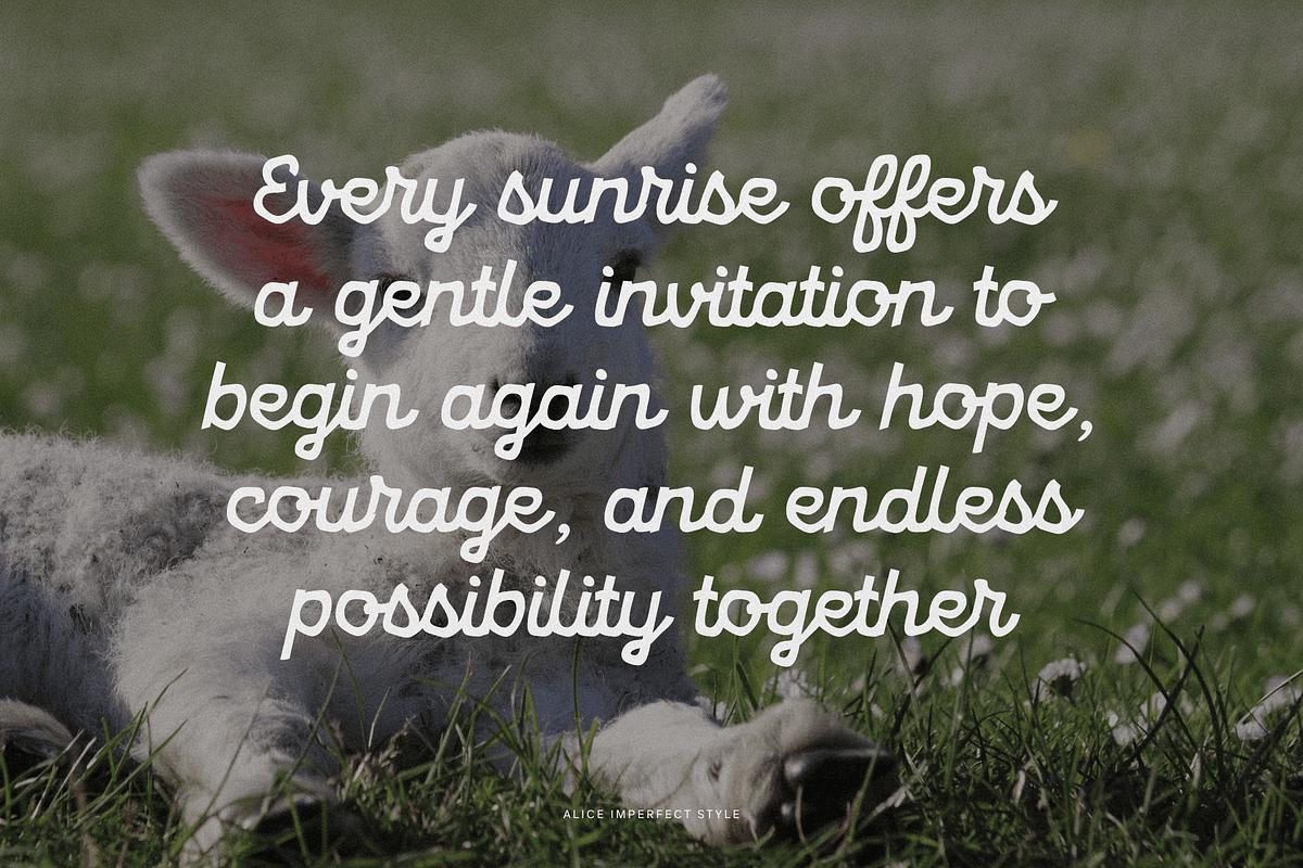 Alice - Perfectly imperfect Typeface, a Script Font by Tyasify (Photo 8 of 14)