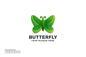 Butterfly Gradient Logo Vector