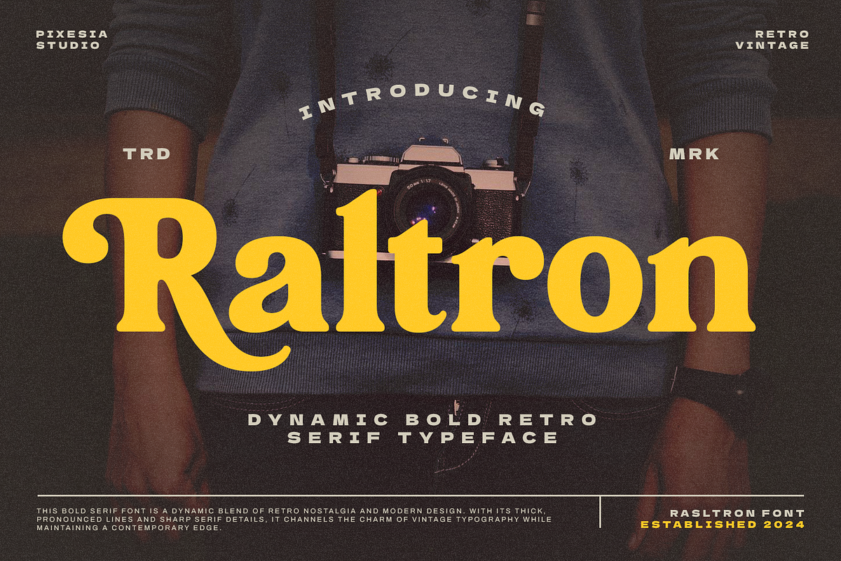 Raltron - Retro Vintage Serif Font, a Serif Font by Pixesia Studio (Photo 1 of 11)