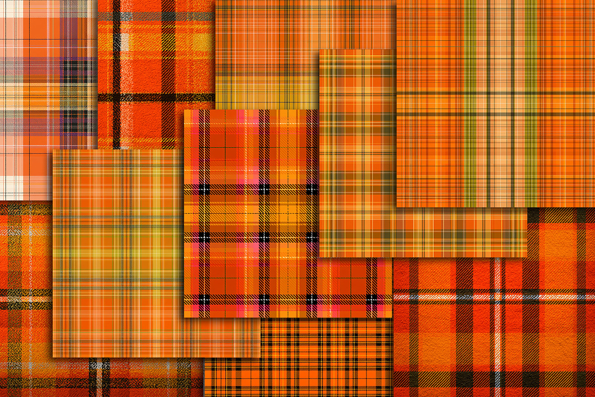 Orange Plaid Halloween Paper 12x12, a Texture Illustration by Area (Photo 3 of 17)