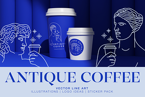 Antique Coffee - Vector Line Art