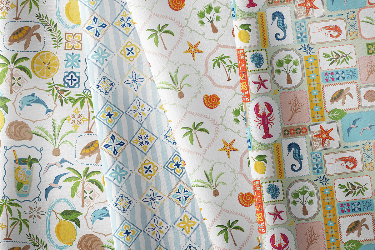 Sun and Sea. Vector Summer Patterns, a Pattern Graphic by Molly art (Photo 15 of 21)