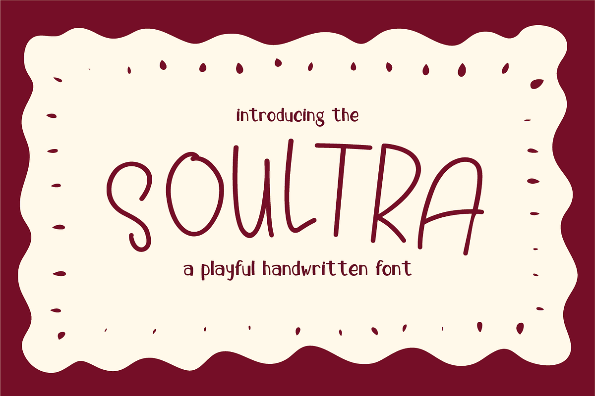 Soultra - Playful Handwritten Font, a Handwritten Font by Berdansabersama (Photo 1 of 8)