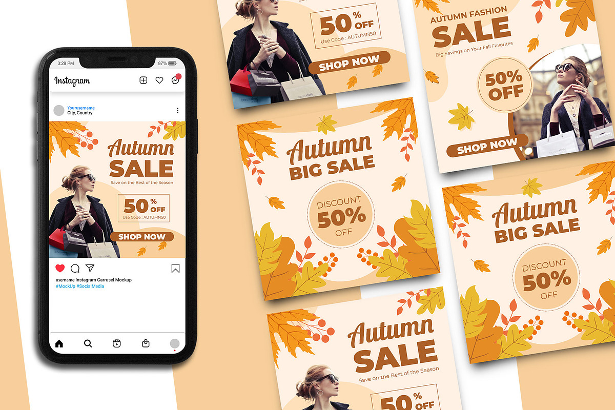 Autumn Sale Social Media Template, a Social Media Template by Artnivora.Std