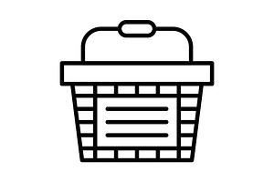 Shopping Basket Line Icon, an Icon by Pexelpy