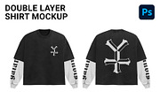 double layer t-shirt mockup, a Shirt Mockup by yalanois (Thumbnail 1 of 6)