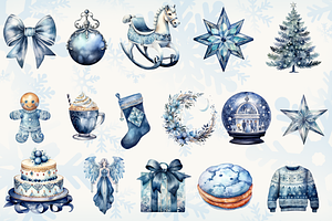 Midnight Blue Christmas Clipart