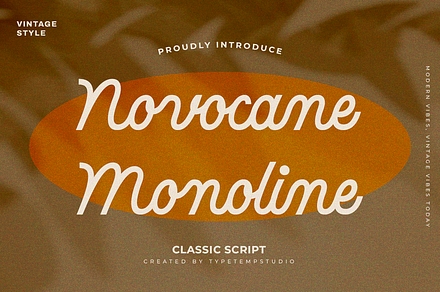 Novocane Monoline Font, a Script Font by Typetemp Studio
