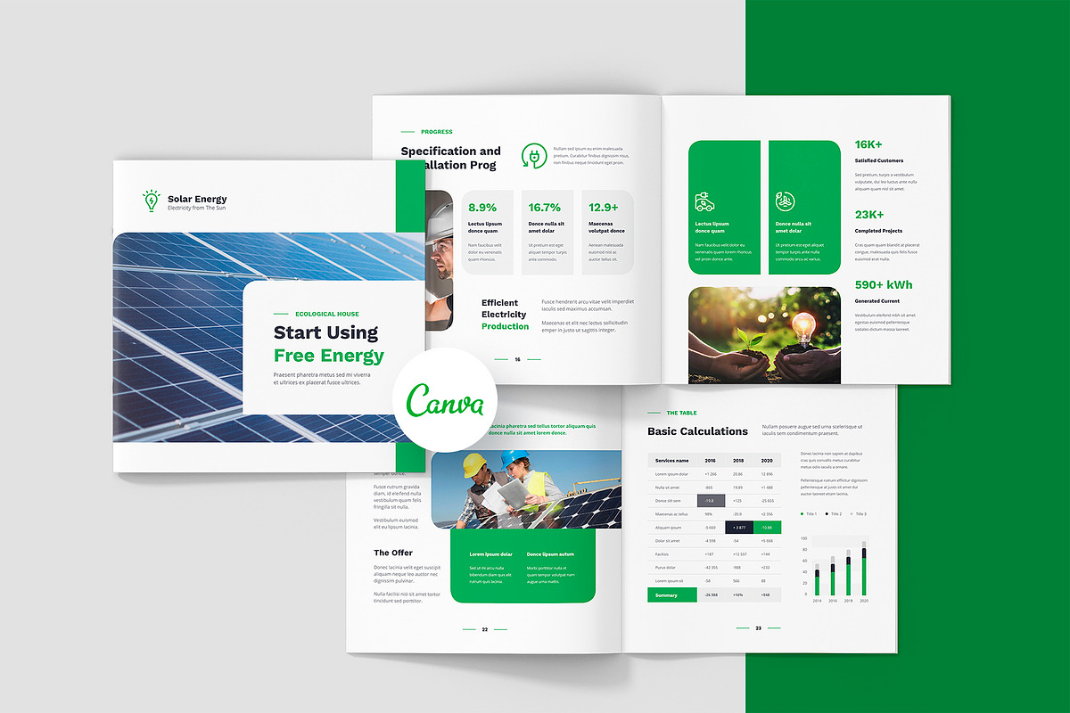 Solar Energy Company Profile Square, a Brochure Template by artbart (Photo 1 of 7)