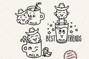 Cowboy Cookie Clipart Funny Milk SVG, a Graphic by TanchaArt (Thumbnail 1 of 10)