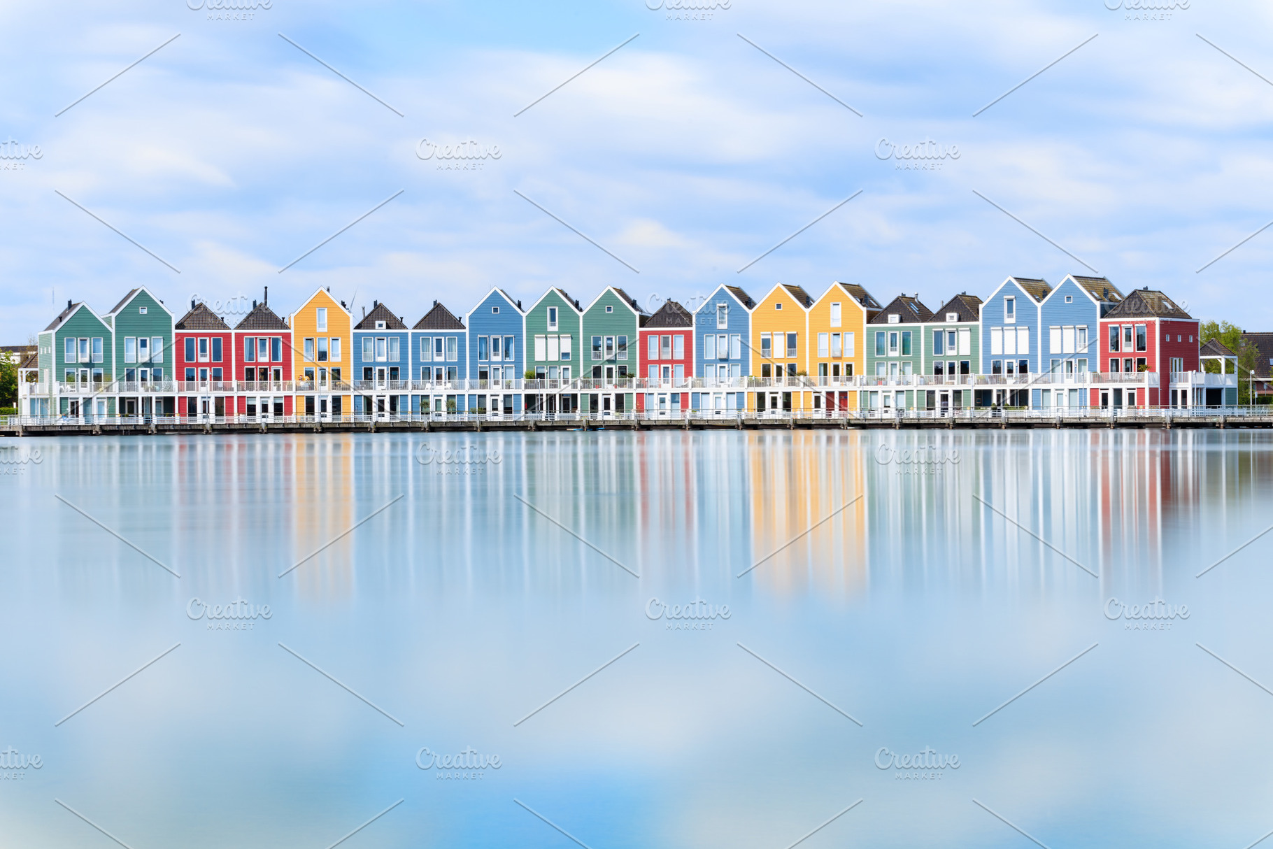 Houten netherlands  traditional dutch houses on canal containing netherlands, an Architecture Photo by sweet spot