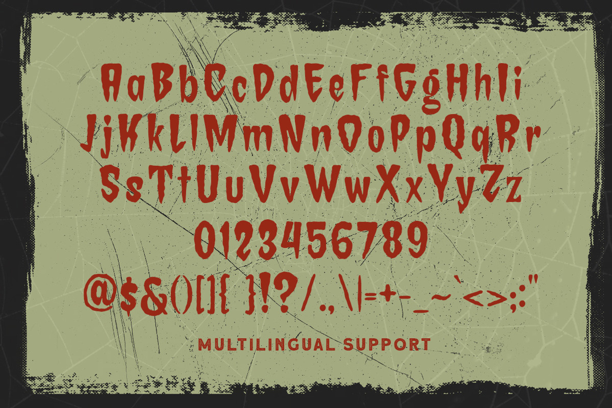Creepy Mansion Horror Typeface, a Handwritten Font by Letterhend Studio (Photo 8 of 9)