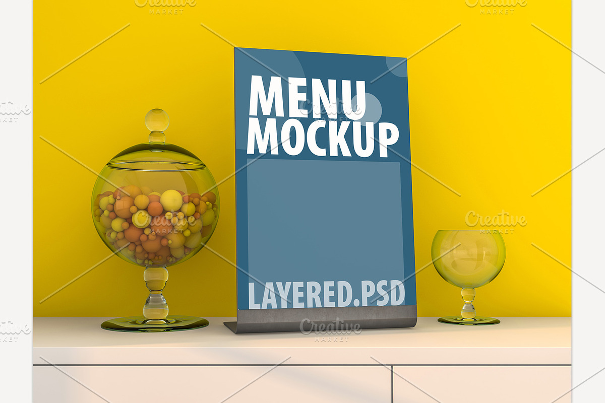 Mockup menu frame. PSD, a Print Template by 3D Graphics Shop