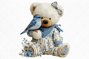 Whimsical Spring Teddy Bear Clipart, an Illustration by Craft Nest (Thumbnail 9 of 10)