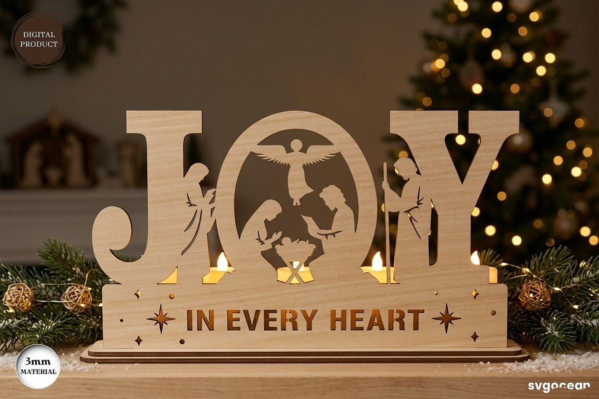 Nativity Candle Holder SVG Bundle, a Decorative Illustration by svgocean (Photo 13 of 14)