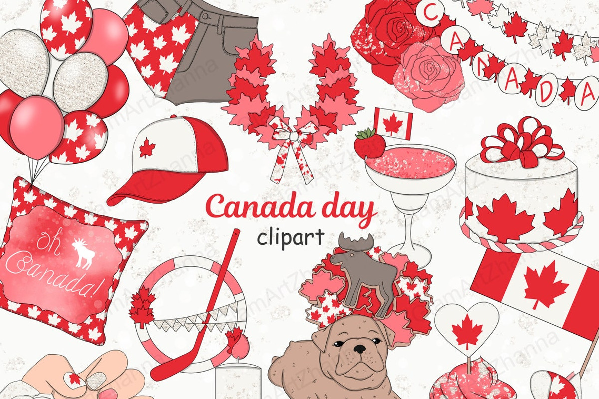 Canada Day Clipart, a Seasonal Illustration by GlamArtZhanna (Photo 1 of 3)