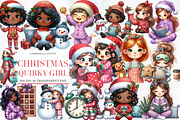 Quirky Christmas Girl Clipart, an Illustration by Designworld (Thumbnail 1 of 6)