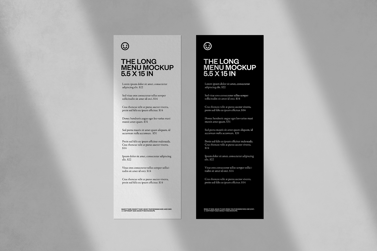 The Long Menu Mockup, a Stationery Template by makeitnicemockups (Photo 7 of 7)