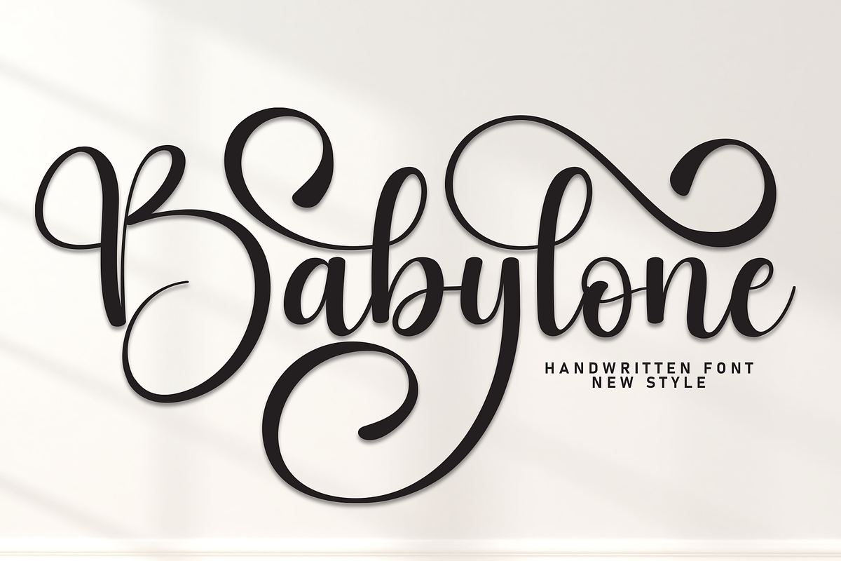 Babylone | Script Font, a Handwritten Font by Scratchones (Photo 1 of 9)