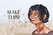 Procreate Hair Brush Set, a Brush Add-On by Design Resource Hub (Thumbnail 2 of 8)