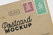 Vintage Postcard with Postage Stamps, an Advertising Mockup by Custom Scene (Thumbnail 9 of 11)