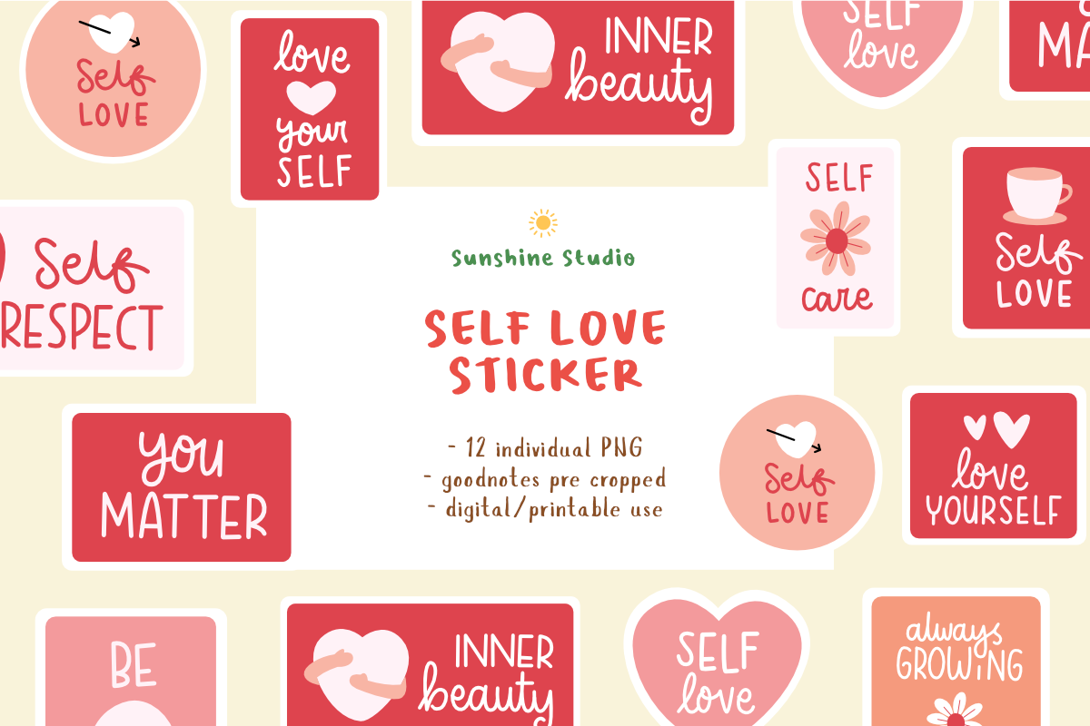 Self Love Digital Stiker | PNG, an Illustration by Suntype | Sunshine Std (Photo 1 of 6)