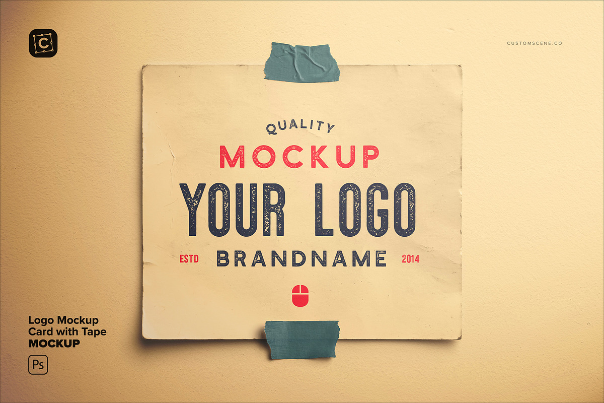 Logo Mockup Card with Tape, a Product Mockup by Custom Scene (Photo 1 of 8)