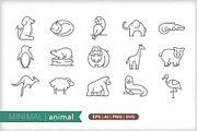 Minimal animal icons, an Outline Icon by Picture Window (Thumbnail 1 of 5)