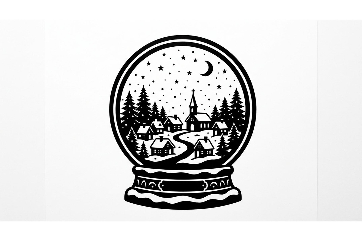 Festive Snow Globe Town Scenes, an Object Graphic by Creativeshirt (Photo 2 of 3)