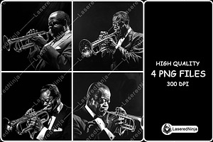 Louis Armstrong Playing Trumpet Jazz, a Background Graphic by LaseredNinja