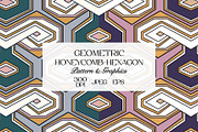 Geometric Hexagon-Honeycomb Pattern, a Pattern Graphic by StudioGlouna (Thumbnail 1 of 9)