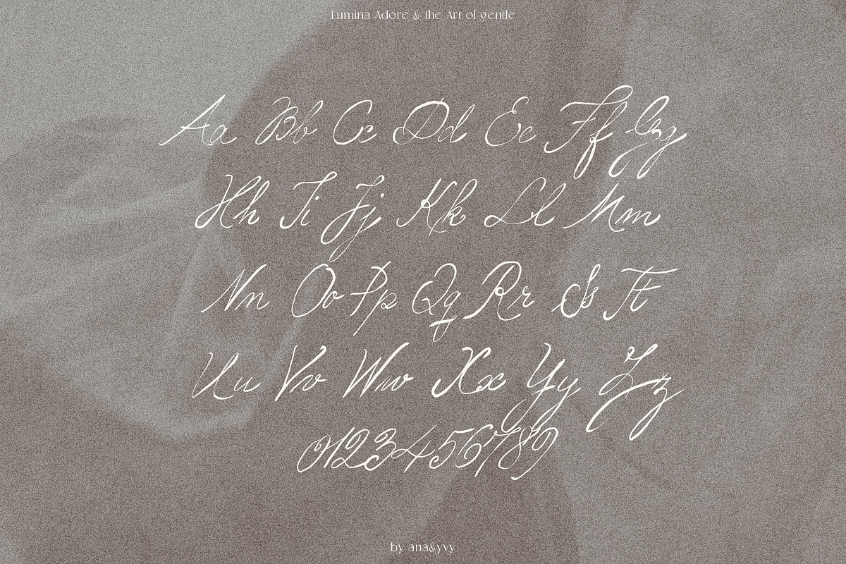 Lumina Adore & the Art of Gentle, a Handwritten Font by ana & yvy (Photo 12 of 14)