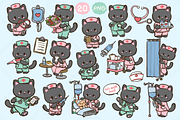Cute Nurse Cat Clipart, an Animal Illustration by Blumensdiary (Thumbnail 2 of 6)