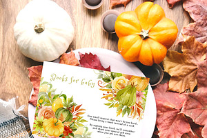 Autumn Pumpkin Floral Clipart