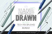 Technical Pen Brushes BUNDLE!, a Brush Add-On by Side Project (Thumbnail 1 of 9)