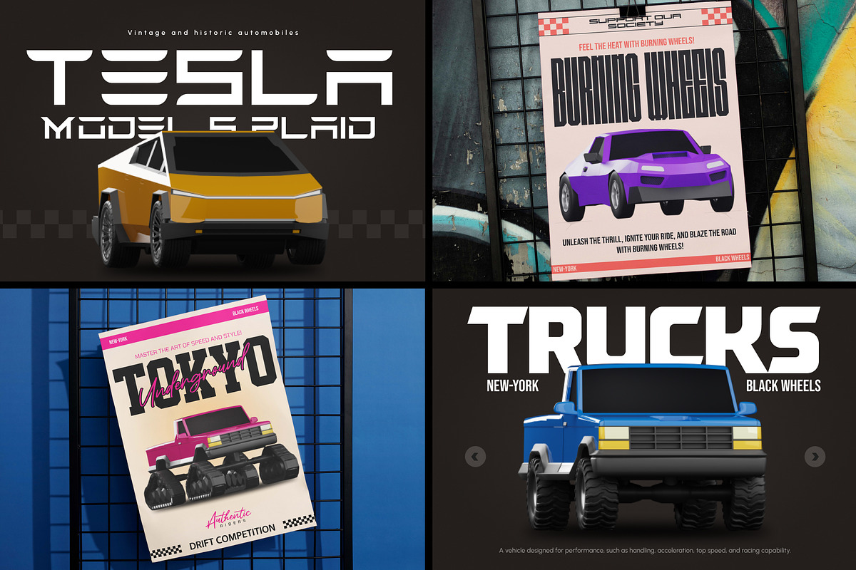 3D Vehicle Models Set, an Emoji Icon by Vectors Market (Photo 4 of 14)