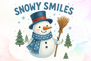 Christmas Snowy Smiles PNG, an Illustration by Sublimation Artist (Thumbnail 1 of 9)