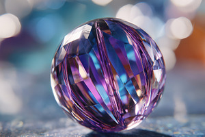 Elegant purple crystal ball with reflections, an Abstract Photo by AlyaAnd
