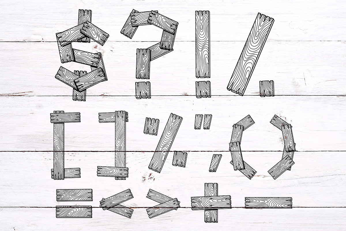 Wooden Plank Alphabet Letter, a Symbol Font by Graphixmania (Photo 4 of 4)
