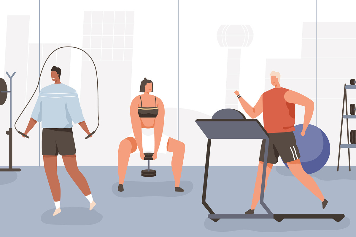 People training in the gym, a Sport Illustration by Good Studio (Photo 3 of 3)