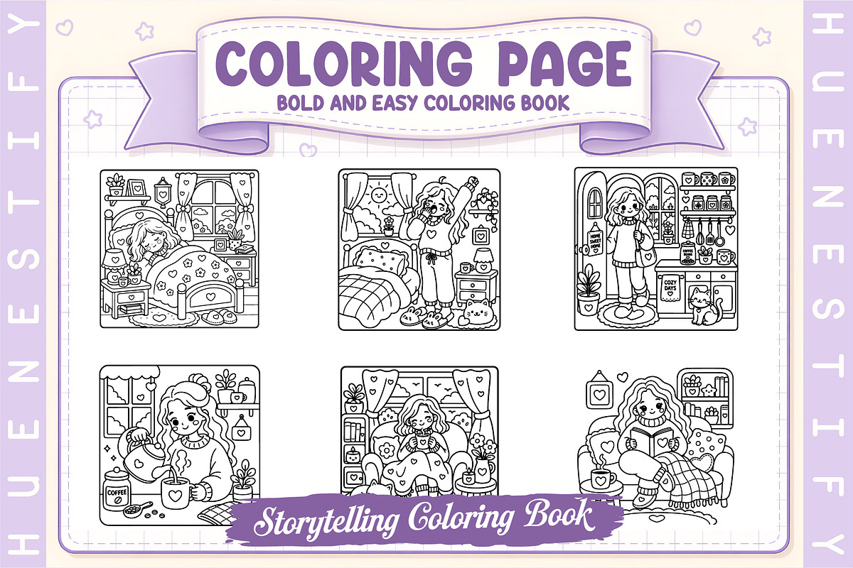 Coffee Time Story Coloring Book, a Person Illustration by HueNestify (Photo 2 of 5)