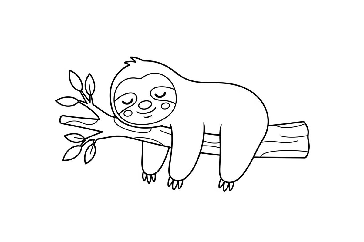Cute Sloth Line Art Bundle, an Illustration by musafir_fashion (Photo 39 of 51)