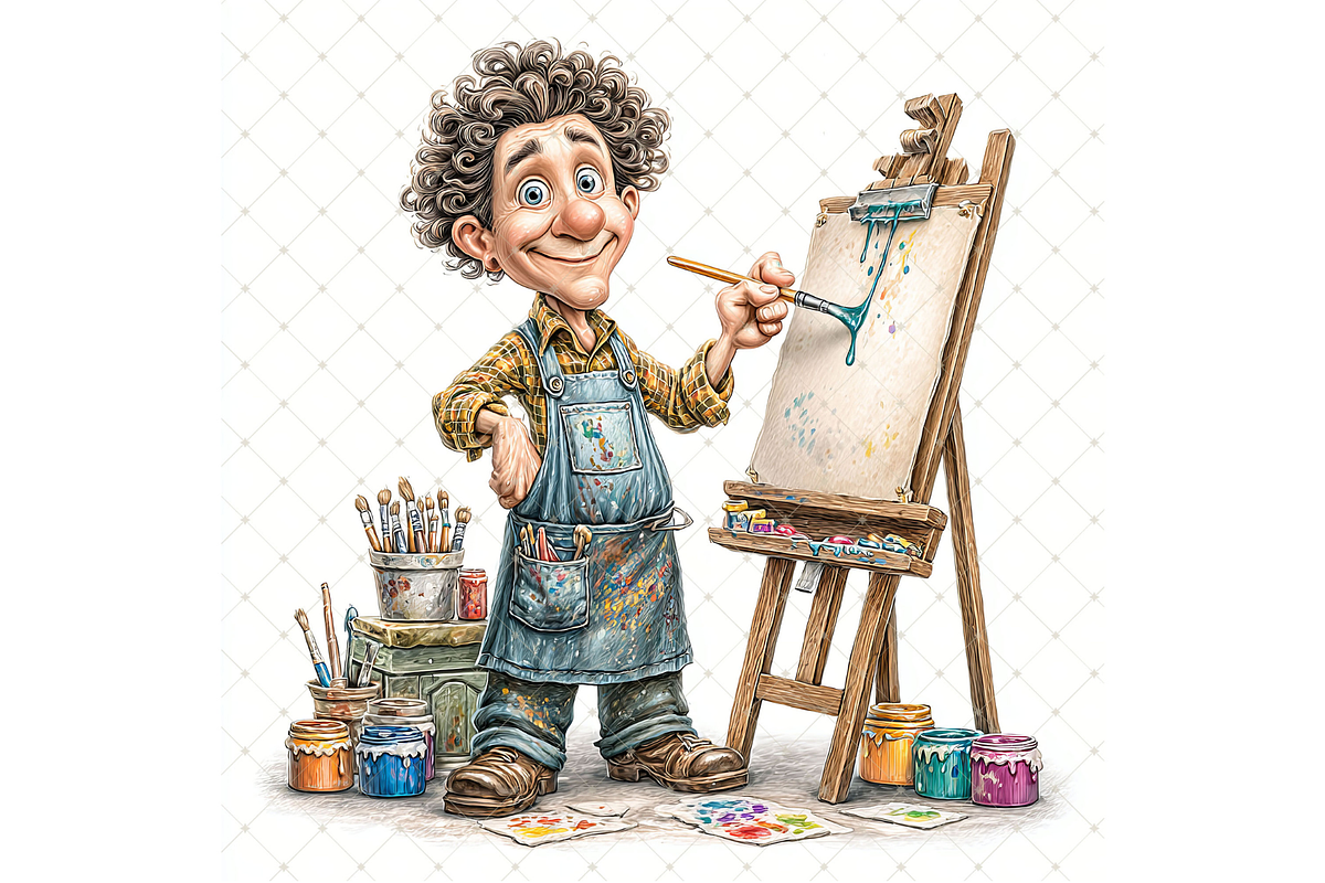 Male Artist Clipart JPG, a Person Illustration by Memories By Lea (Photo 10 of 20)