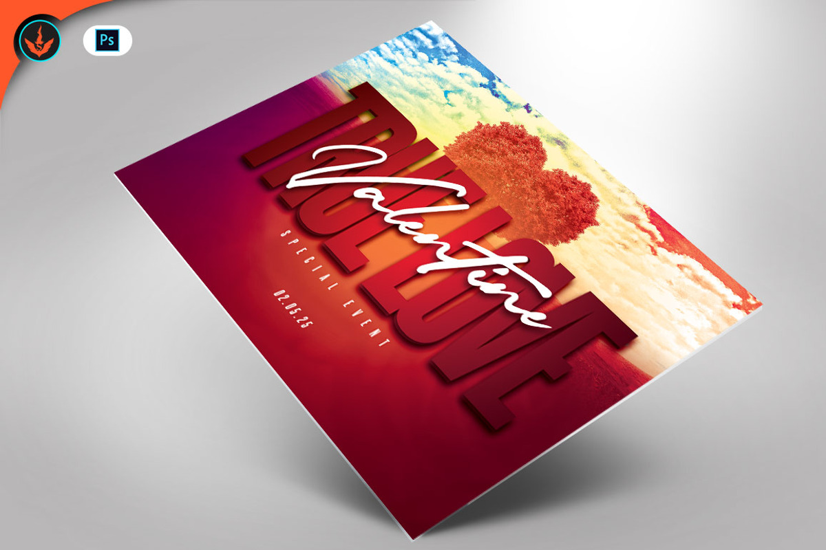 Valentine Event Flyer Template, a Flyer Template by SeraphimChris (Photo 1 of 8)