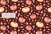 Watercolor Fall Pumpkins Pattern, a Pattern Graphic by SirenaArt (Thumbnail 5 of 13)