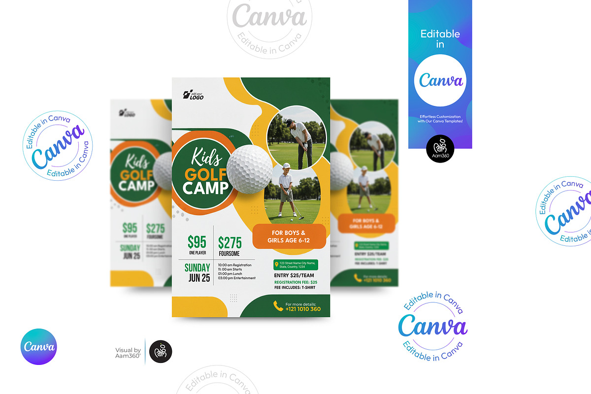 Golf Tournament Flyer Template, a Flyer Template by Aam360 (Photo 1 of 3)