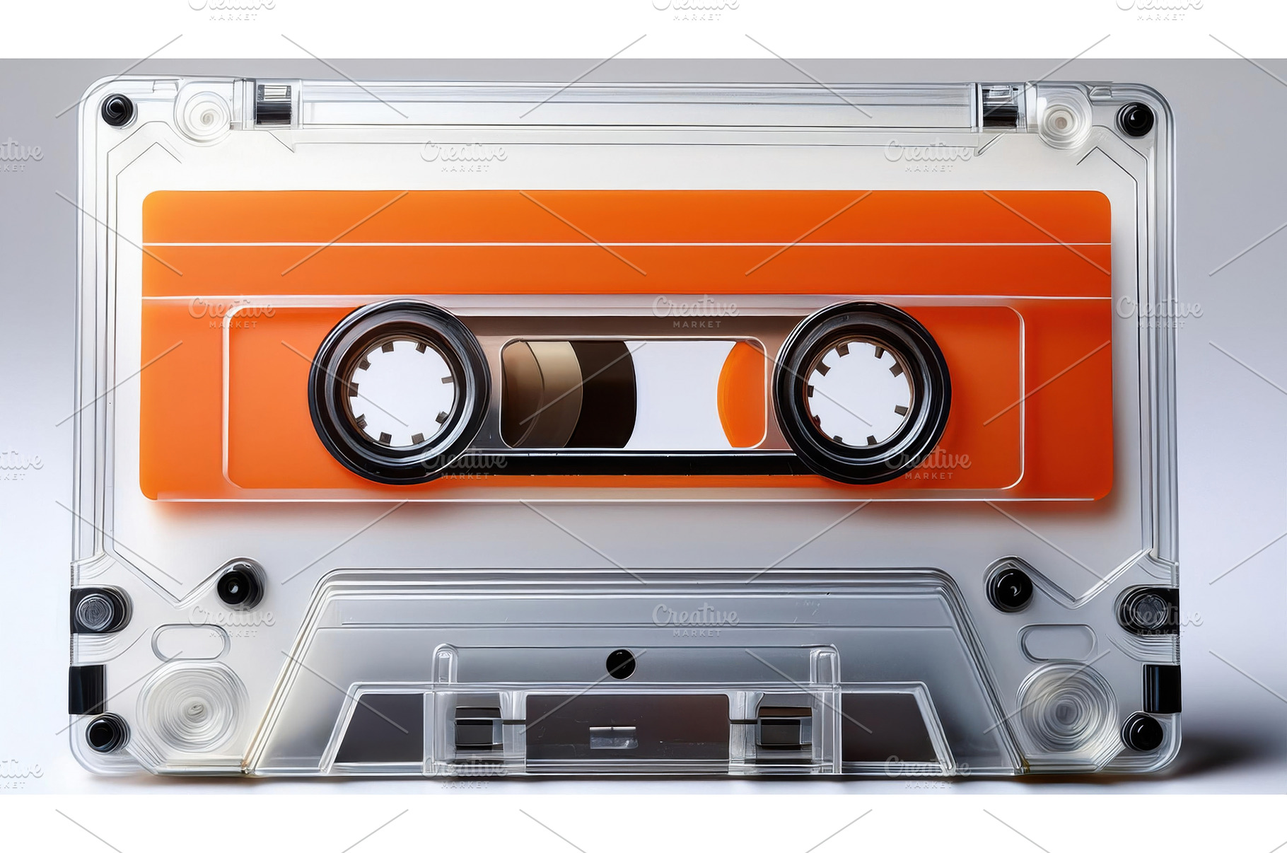A retro-style orange cassette tape, an Arts & Entertainment Photo by Igor Tichonow
