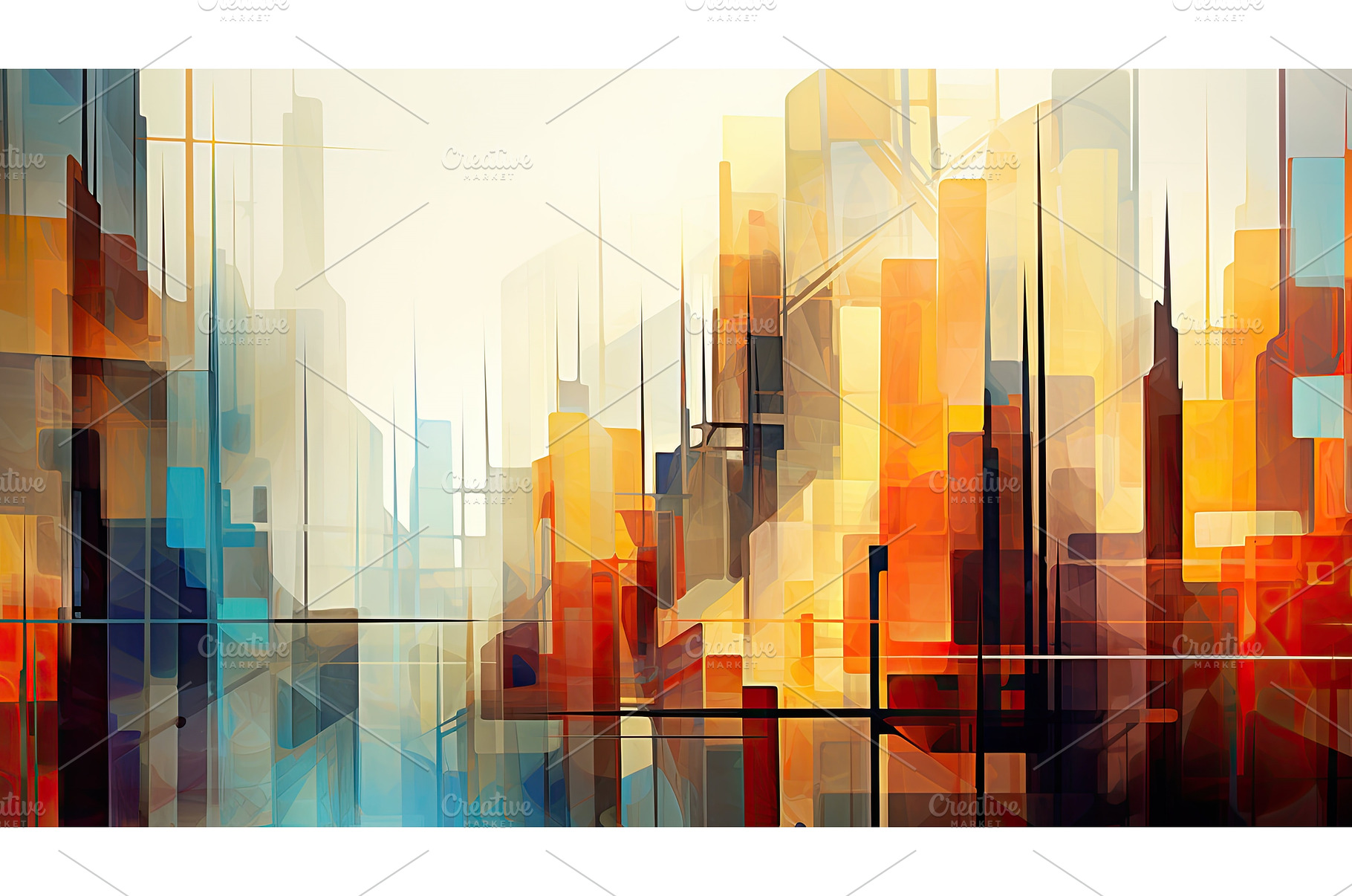 modern abstract city background ai