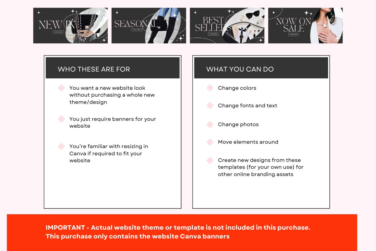 Black Luxury Shopify Website Banners, a Shopify Template by Template Twist Shop (Photo 3 of 5)