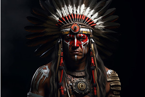 Native Indian Warrior Face. Generate